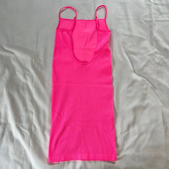 Aritzia Sunday Best Hot Pink Ribbed Bodycon Spaghetti Strap Dress | Size XS/S - Picture 5 of 5
